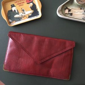 Maroon Envelope Clutch